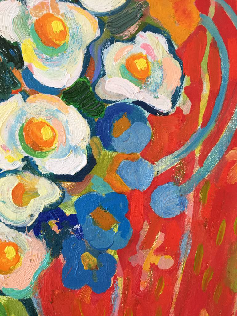 Original Expressionism Floral Painting by Serhii Silchenko