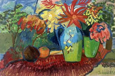 Original Fauvism Floral Painting by Serhii Silchenko