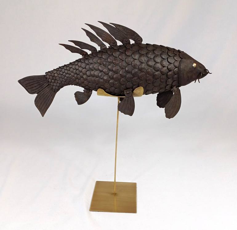 Jizai Okimono fish 2022 Sculpture by Mariusz Milewski