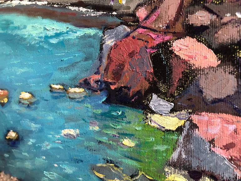 Original Impressionism Beach Painting by Tamas Stonawski