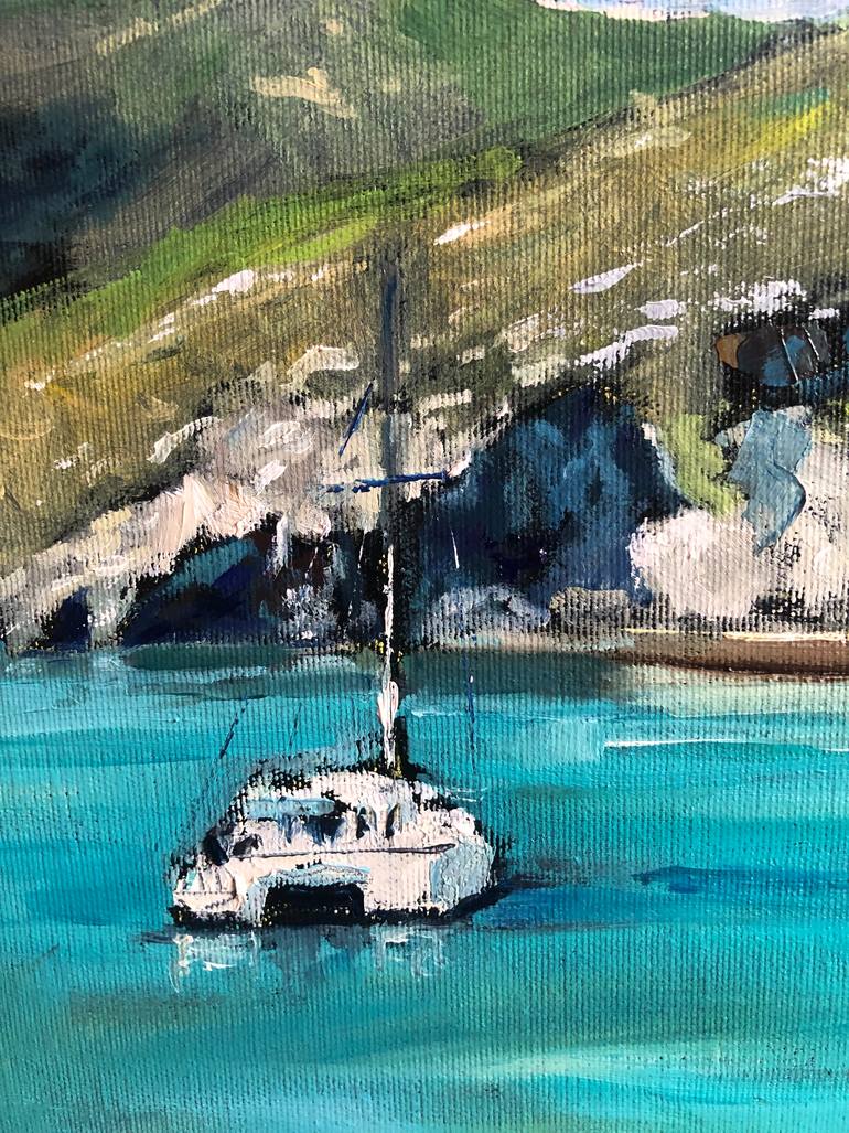 Original Impressionism Beach Painting by Tamas Stonawski