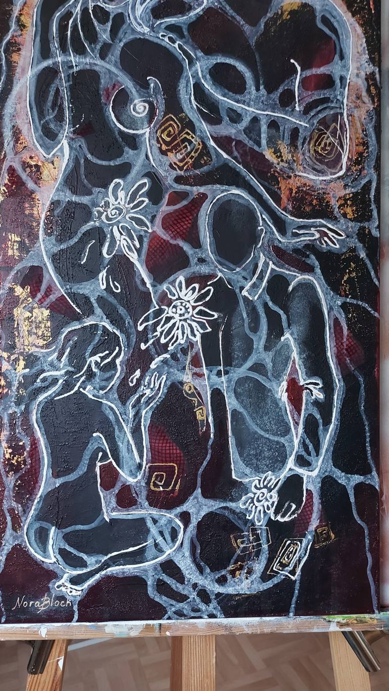 Original Abstract Expressionism Love Painting by Nora Block