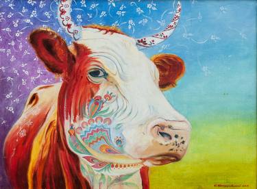 Print of Cows Paintings by Sergey Shenderovsky