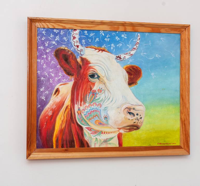 Original Cows Painting by Sergey Shenderovsky