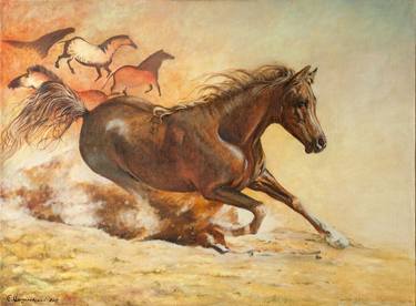Print of Realism Horse Paintings by Sergey Shenderovsky