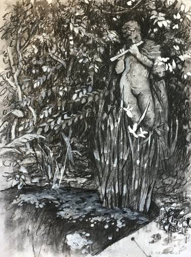 Original Figurative Garden Drawings by Robert O'Rorke