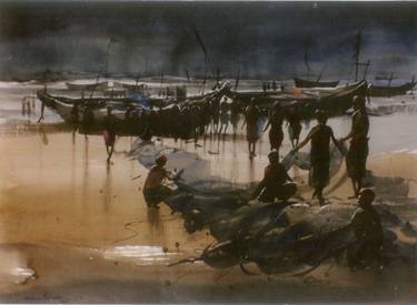 Print of Figurative Beach Paintings by Jiaur Rahman