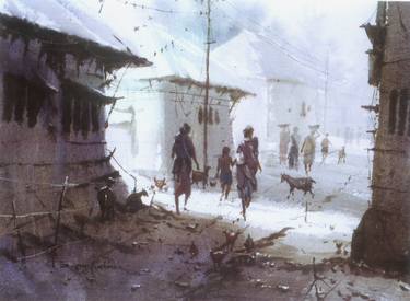 Print of Folk Rural life Paintings by Jiaur Rahman