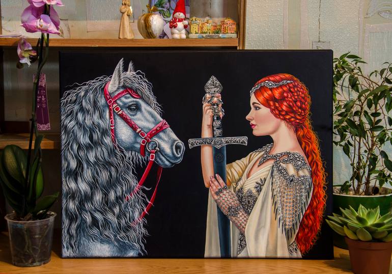 Original Realism Horse Painting by Alexandra Larina Satori