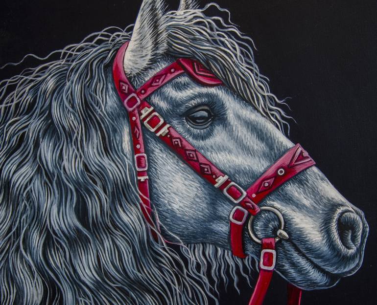 Original Horse Painting by Alexandra Larina
