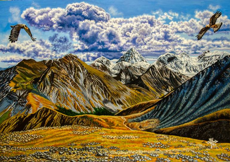 Mount Belukha - the highest of the Altai mountains Painting by