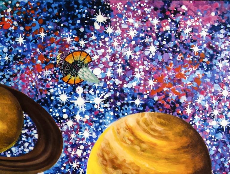 Original Outer Space Painting by Alexandra Larina