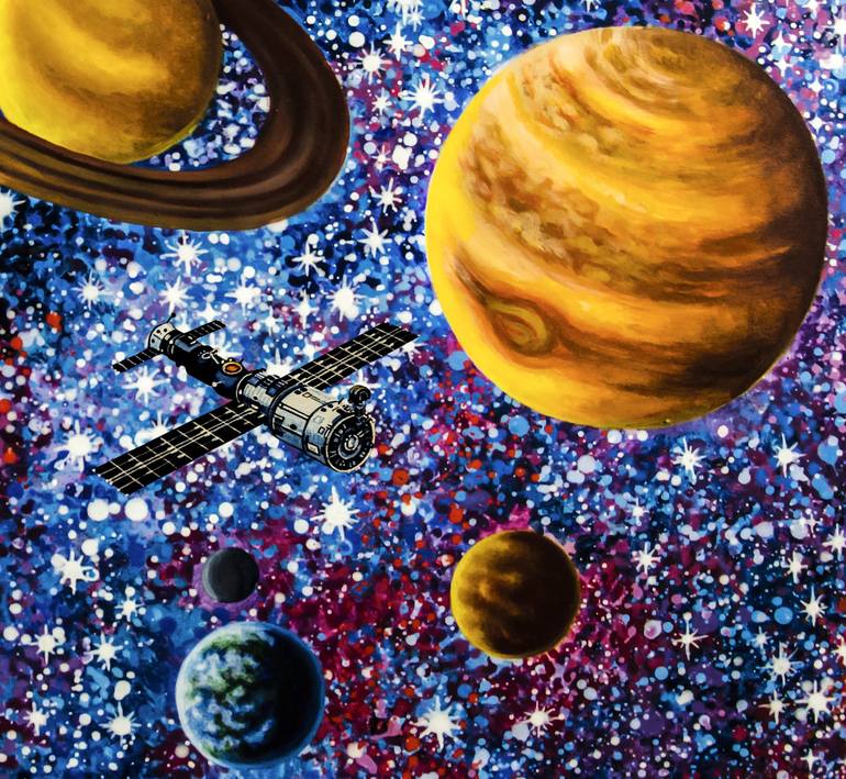 Original Outer Space Painting by Alexandra Larina