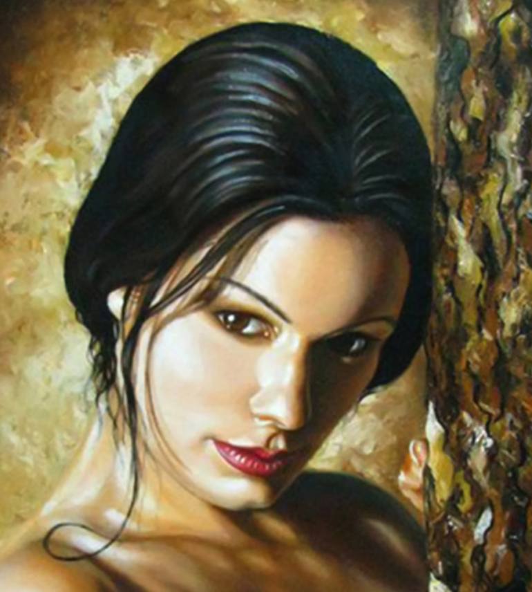 Original Romanticism Nude Painting by Alexandra Larina