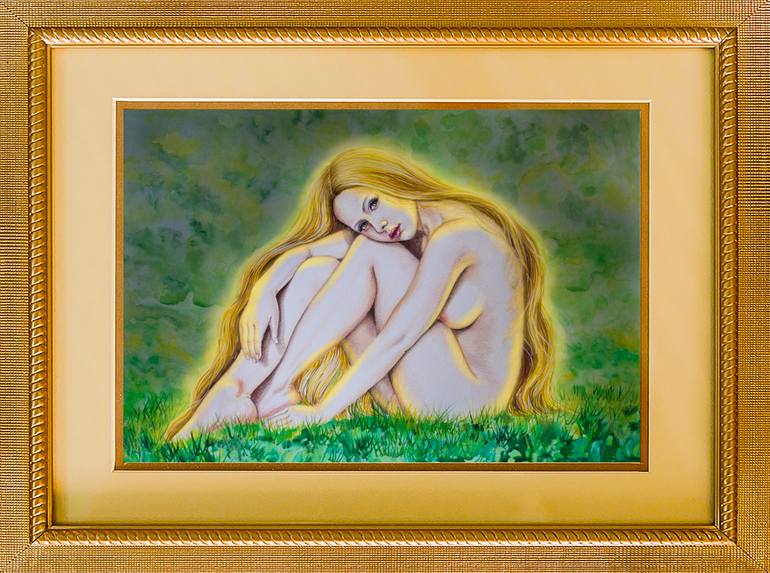 Original Romanticism Nude Painting by Alexandra Larina Satori
