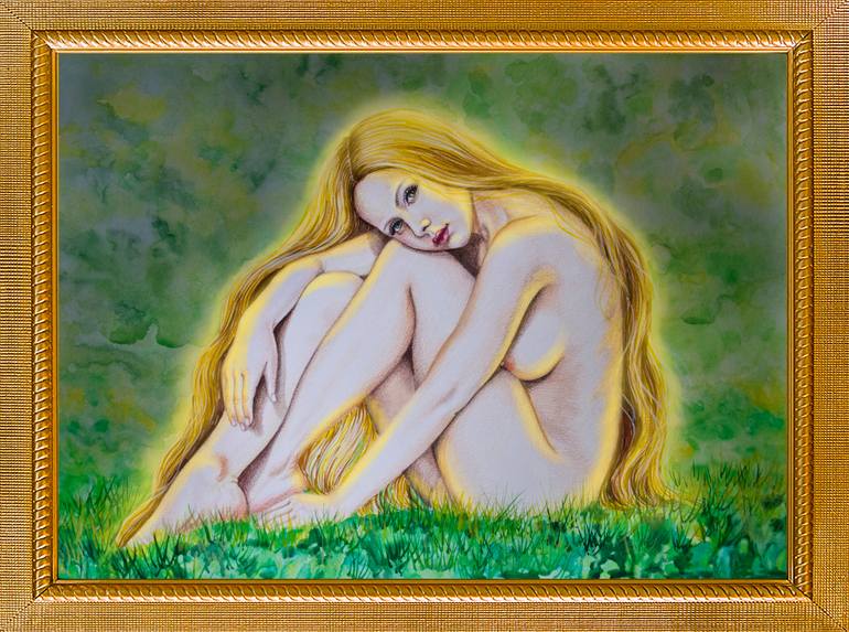 Original Romanticism Nude Painting by Alexandra Larina Satori
