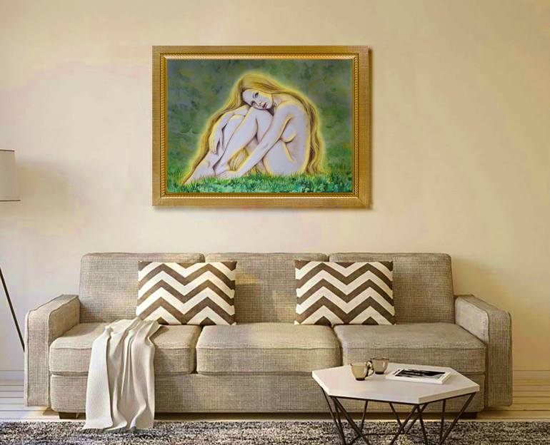 Original Romanticism Nude Painting by Alexandra Larina Satori