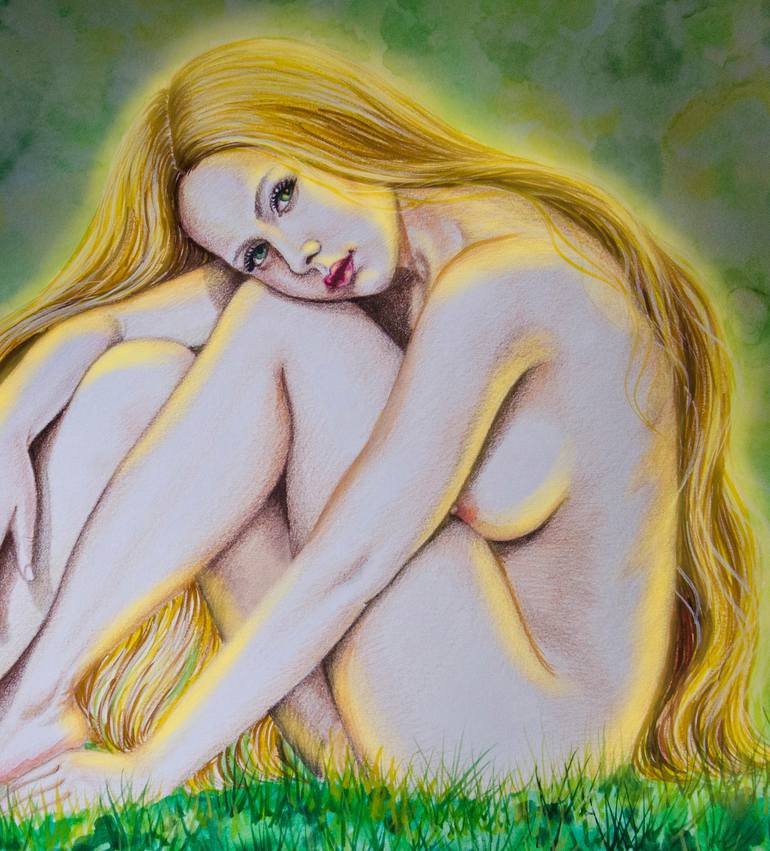 Original Romanticism Nude Painting by Alexandra Larina Satori