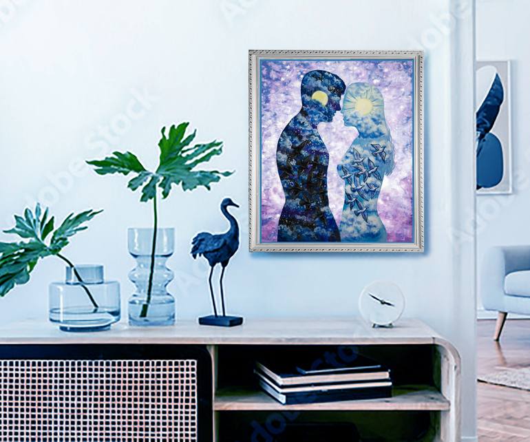 Original Art Nouveau Love Painting by Alexandra Larina Satori