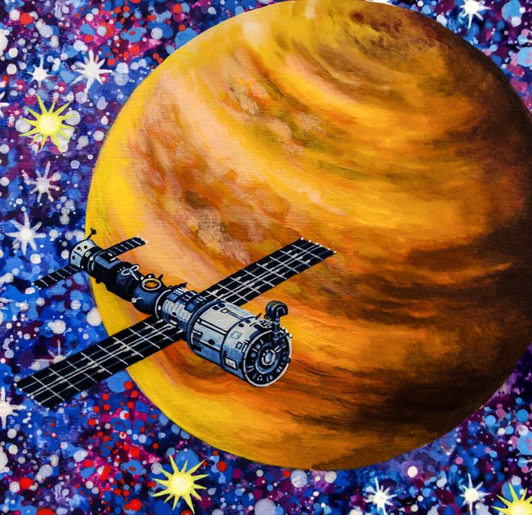Original Conceptual Outer Space Painting by Alexandra Larina Satori