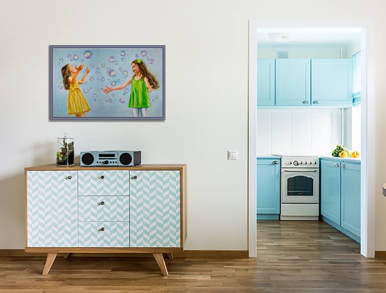 Original Realism Children Painting by Alexandra Larina Satori