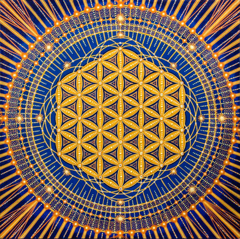 Flower of Life - Sacred Geometry Painting by Alexandra Larina Satori ...