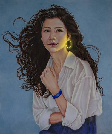 Girl with a luminous earring thumb