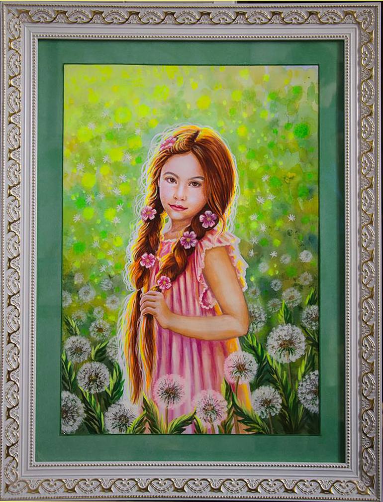 Original Realism Children Painting by Alexandra Larina