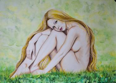 Print of Realism Nude Paintings by Alexandra Larina