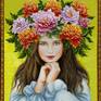 The picture is painted in watercolor on paper.
Lovely girl with a wreath of summer flowers on her head.
You can see more of my paintings on my Facebook page: https://www.facebook.com/pg/alexandralarina51/photos/?ref=page_internal