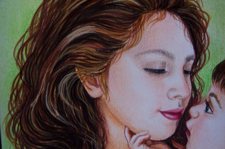 Original Impressionism Family Painting by Alexandra Larina Satori