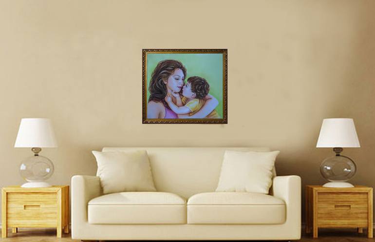 Original Impressionism Family Painting by Alexandra Larina Satori