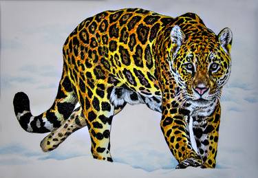 Leopard in the snow thumb