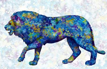 Silhouette of lion covered with spots - Limited Edition of 33 thumb