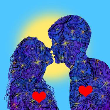 Fantasy - the cosmic kiss of man and woman - - Limited Edition of 32 thumb
