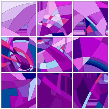 Modular abstraction in violet shades - Limited Edition of 23 thumb