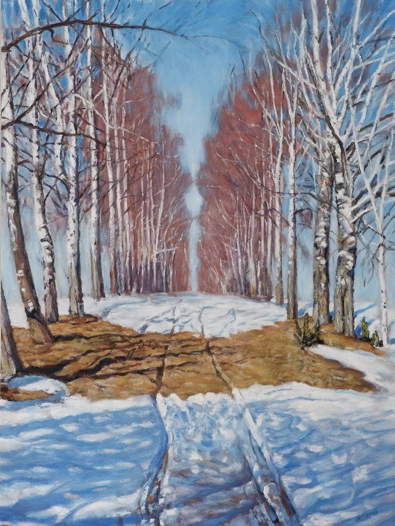 Birch Alley Copy Painting By Natalia Korbukh Saatchi Art