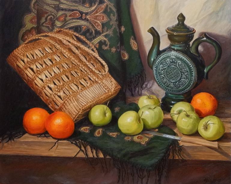 Still Life With Apples Painting By Natalia Korbukh Saatchi Art