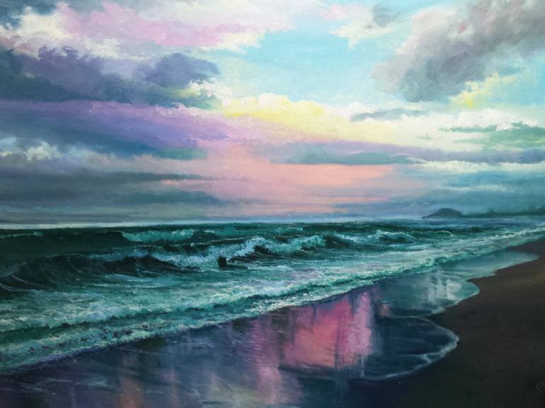 Original Seascape Painting by David Kabulashvili