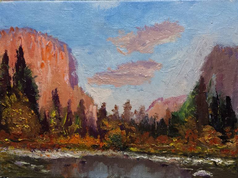 Original Classicism Landscape Painting by David Kabulashvili