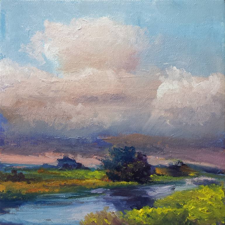 Original Abstract Landscape Painting by David Kabulashvili