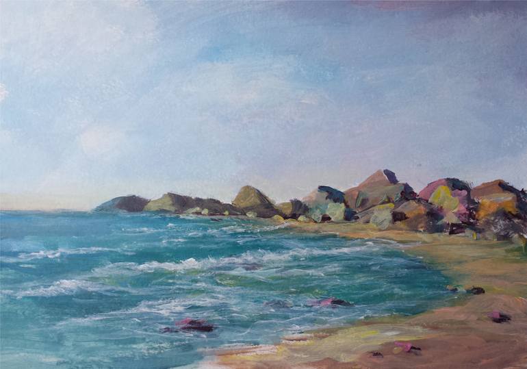 Original Contemporary Ocean Painting by David Kabulashvili