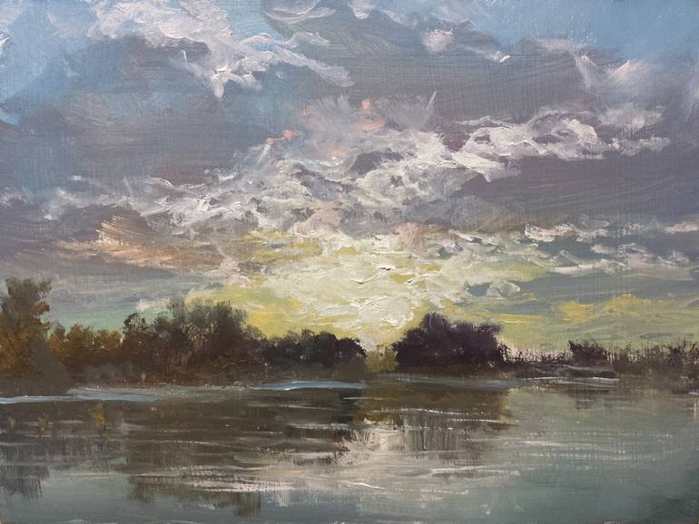 Original Abstract Landscape Painting by David Kabulashvili