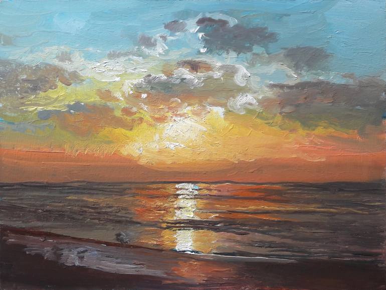 Original Contemporary Seascape Painting by David Kabulashvili