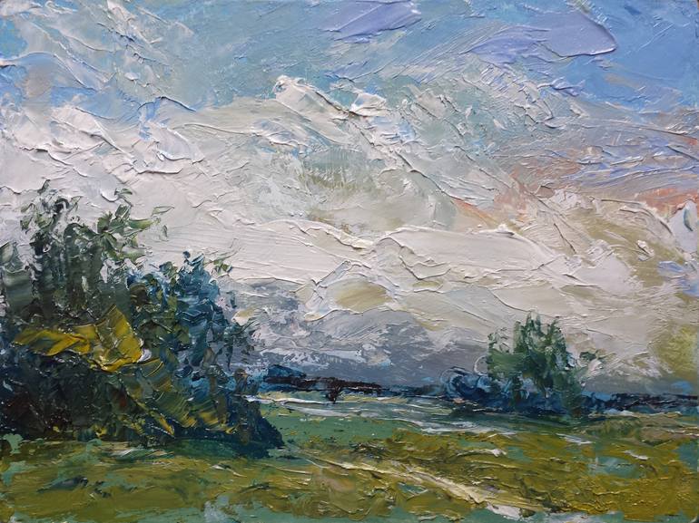 Print of Contemporary Landscape Paintings by David Kabulashvili