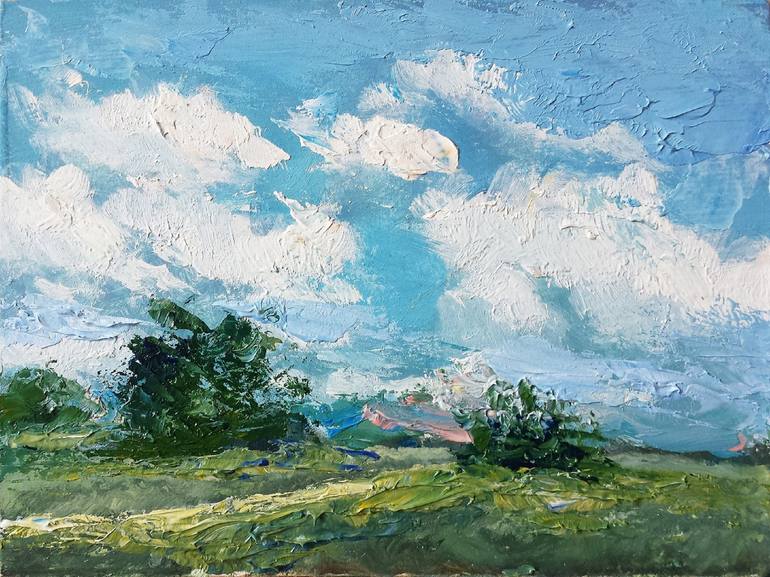 Print of Contemporary Landscape Paintings by David Kabulashvili