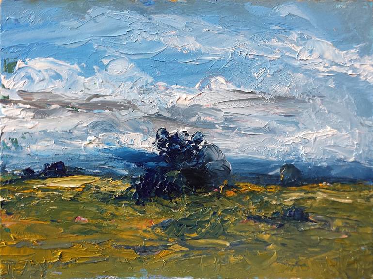 Original Abstract Landscape Painting by David Kabulashvili