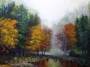 Original Classicism Landscape Painting by David Kabulashvili