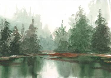 Original Classicism Landscape Painting by David Kabulashvili
