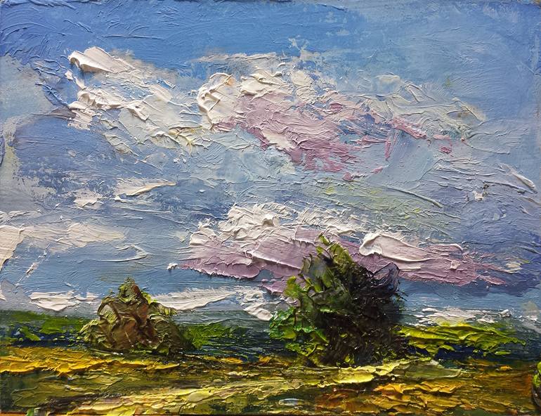 Original Abstract Landscape Painting by David Kabulashvili